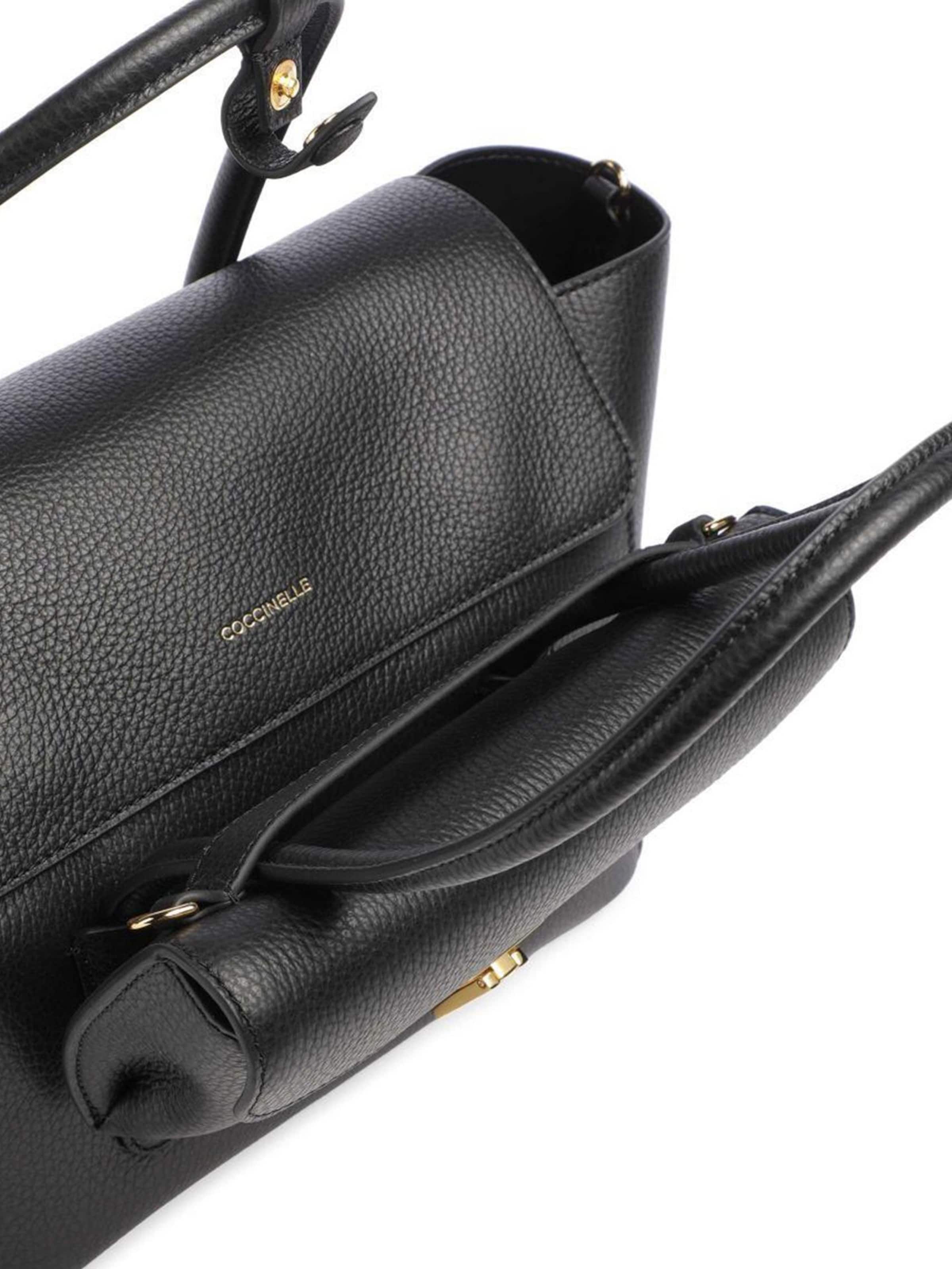 Borsa a mano 'Coccinelle Double Beat Handbag Grained Leather' di Coccinelle in nero