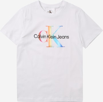 T-Shirt 'PRIDE' Calvin Klein Jeans en blanc : devant