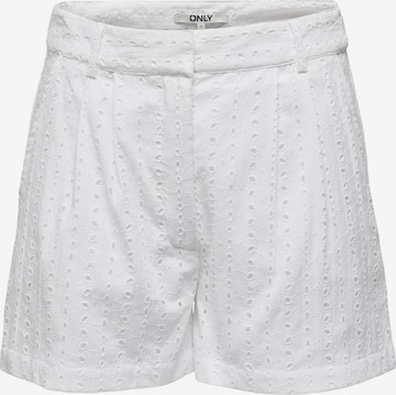 ONLY Loose fit Pleat-Front Pants 'JUNI' in White: front