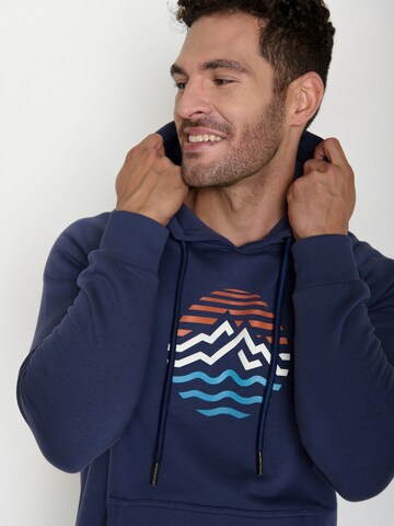 Felpa 'Trek Mountain Stripes' di GREENBOMB in blu