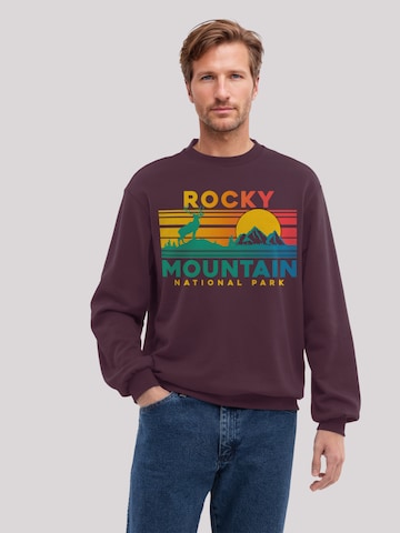 Sweat-shirt 'US National Parks Rocky Mountain Sunset' F4NT4STIC en rouge : devant