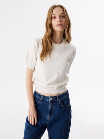 Pull-over Twist en beige : devant