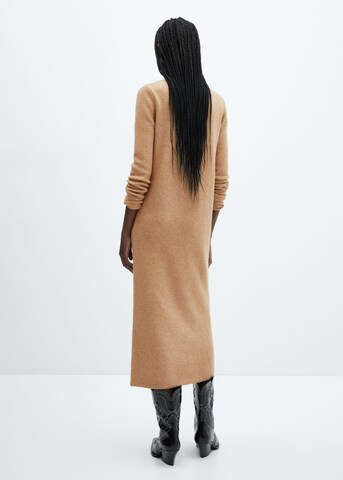 MANGO Knitted dress 'SEEDS' in Brown