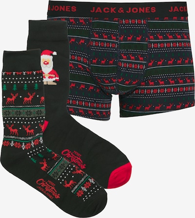 JACK & JONES Bokserishortsit 'JACXMAS REINDEER' värissä smaragdi / punainen / musta / valkoinen, Tuotenäkymä