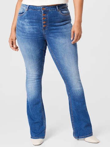 ONLY Carmakoma Flared Jeans 'Laola' in Blauw: voorkant