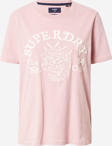 Superdry Shirt 'Pride In Craft' in Roze: voorkant