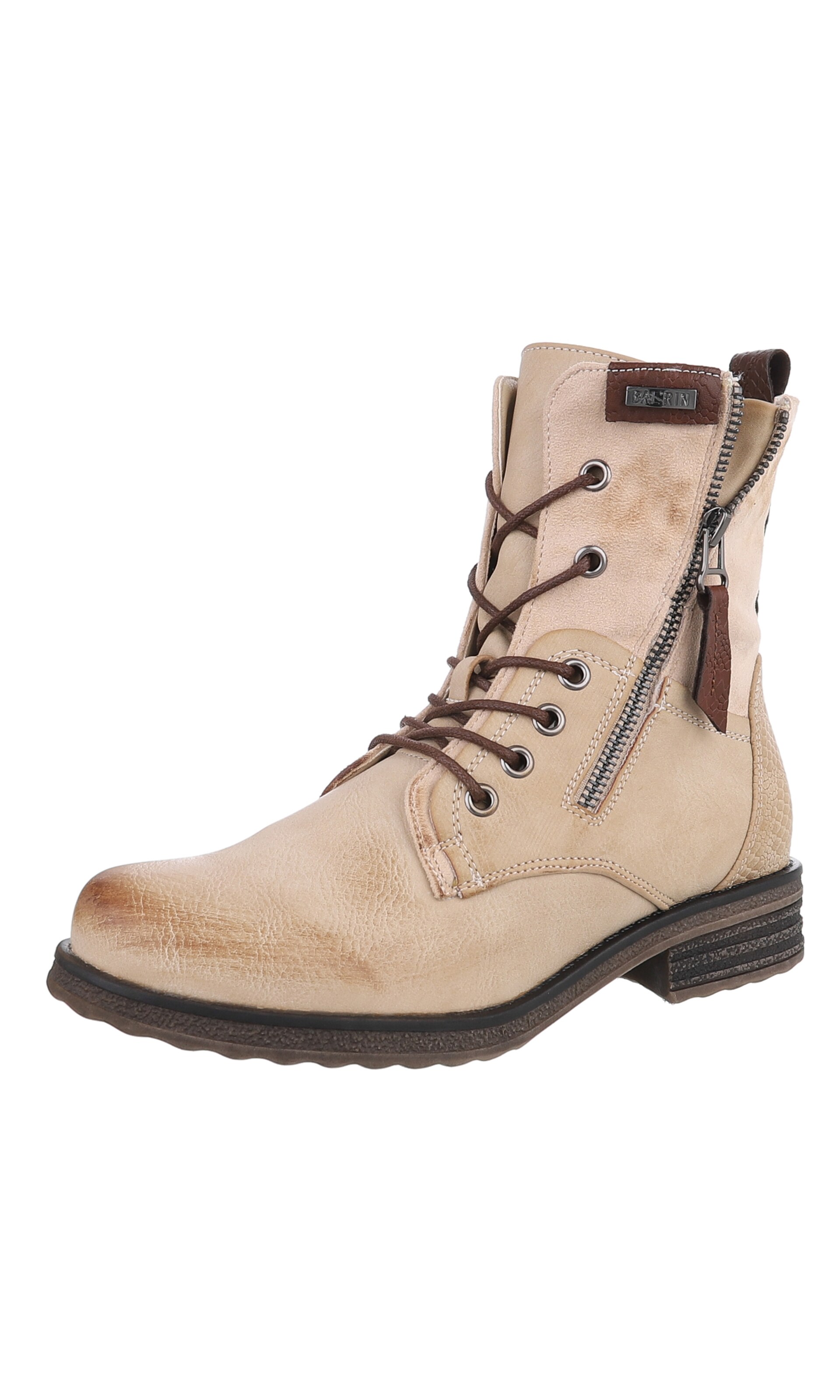 Ital-Design Schnürstiefelette in Beige