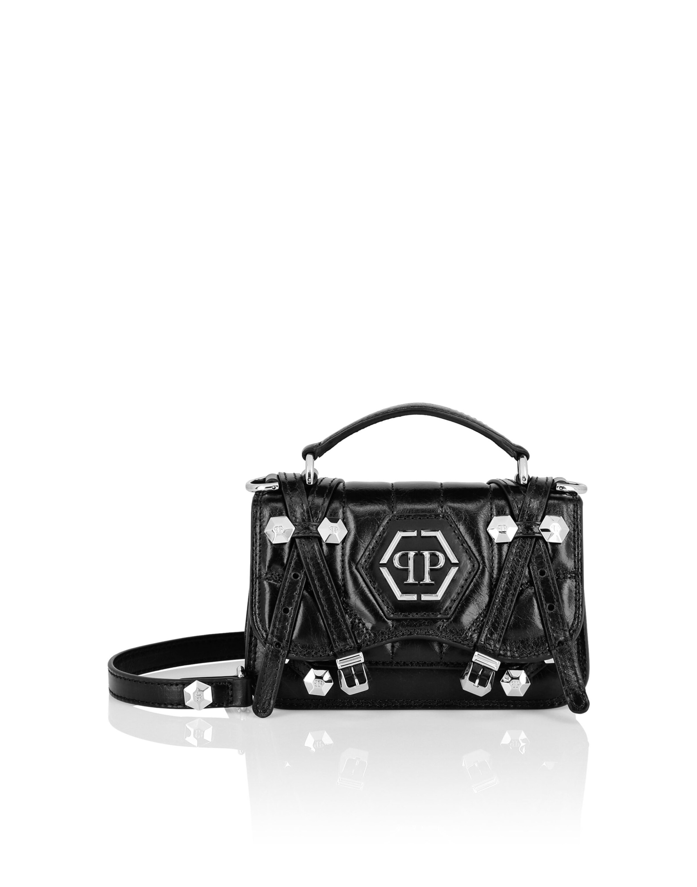 Philipp Plein Handtas in Zwart: voorkant