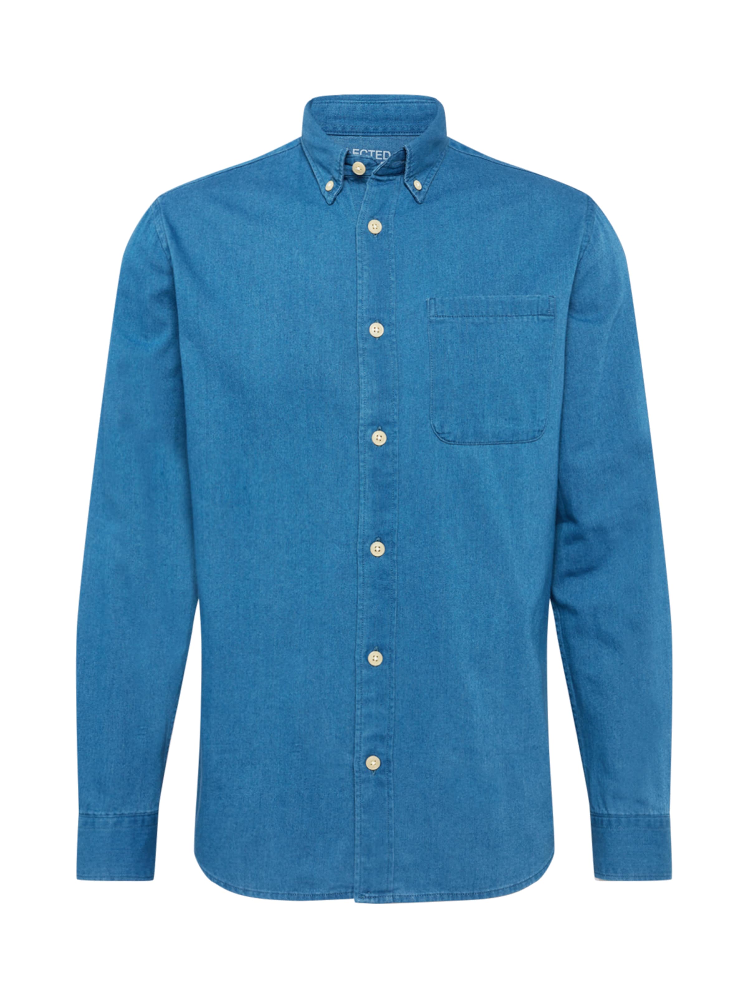 SELECTED Regular fit Button Up Shirt 'Rick' in Blue: front
