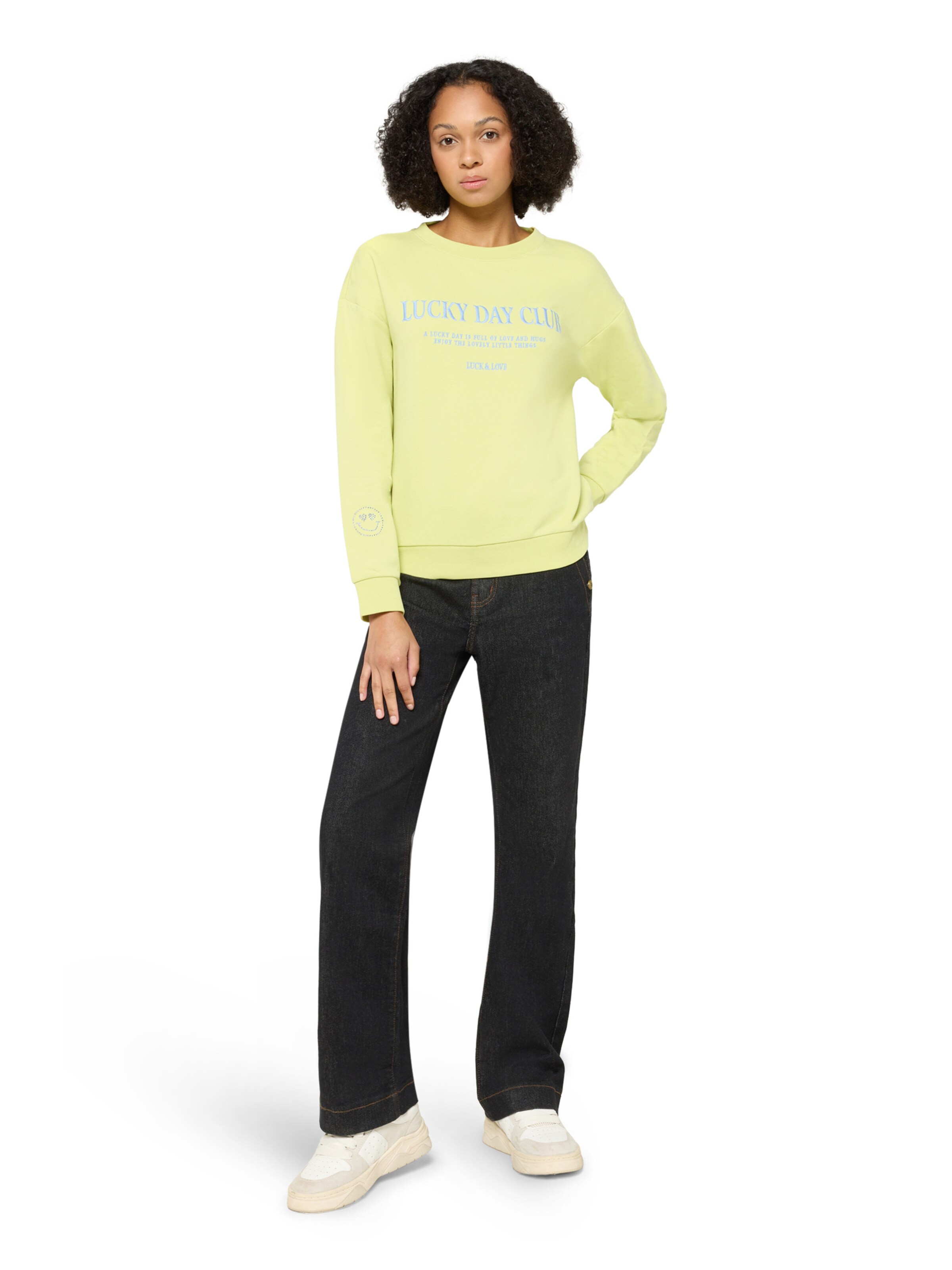 Cartoon Sweatshirt in Geel