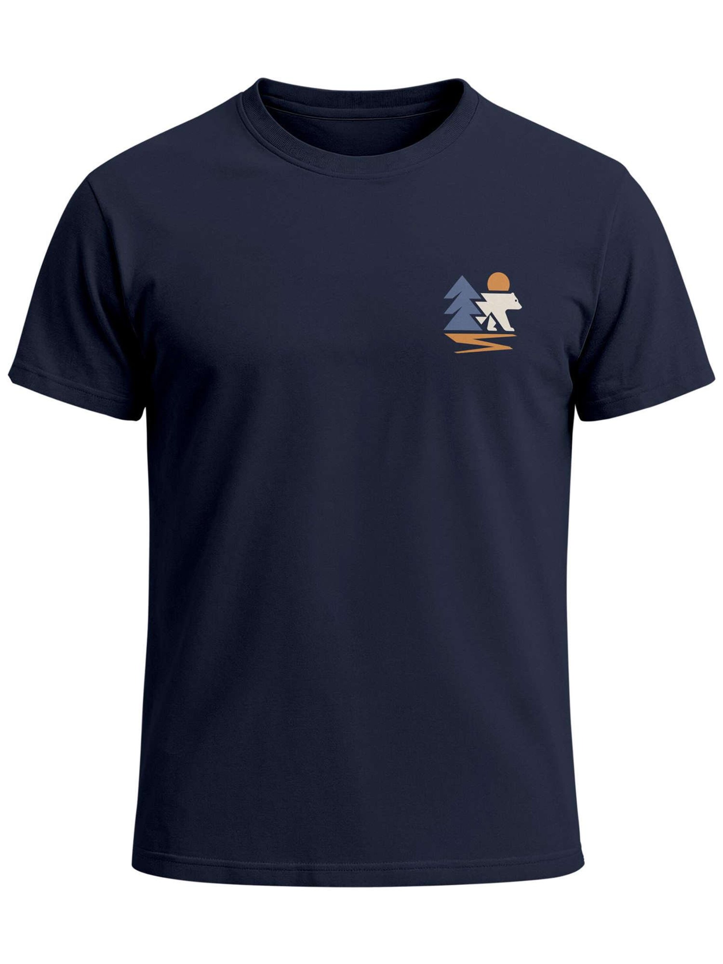 Neverless Shirt 'Bär wald'‌‌‌‌ in Blau: Vorderseite
