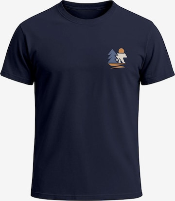 Neverless Shirt 'Bär wald' in Blau: Vorderseite
