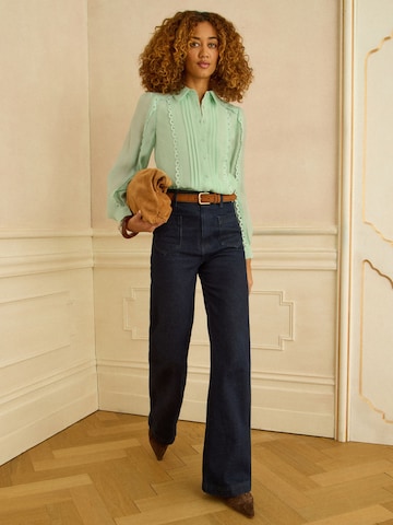 Chemisier love & roses en vert