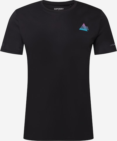 Superdry T-Shirt 'Beyond Limits' in neonblau / neonpink / schwarz, Produktansicht
