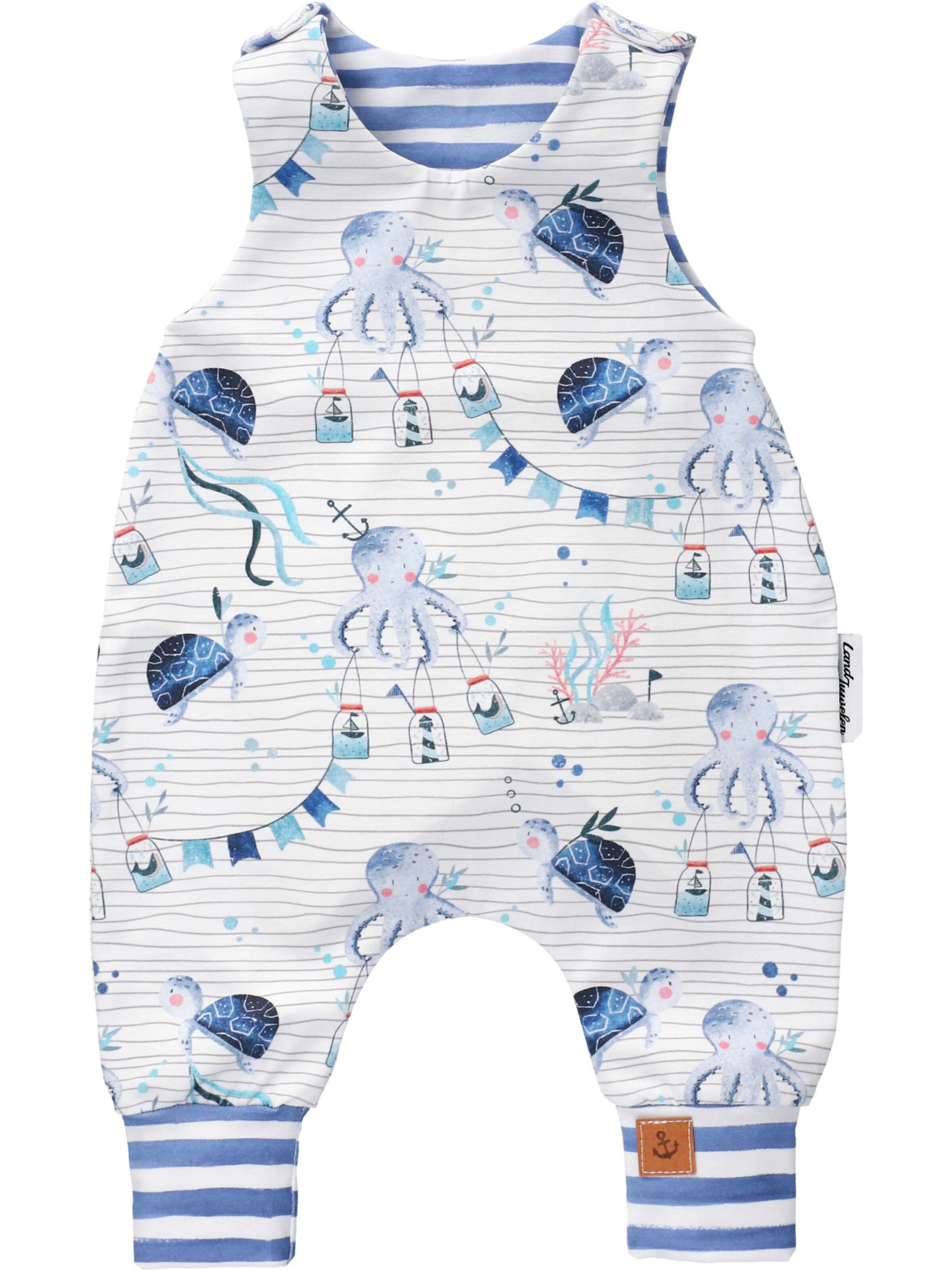 Barboteuse / body 'Handmade Tintenfisch' Land-Juwelen en bleu : devant