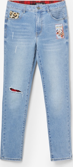 Jeans Desigual pe bej / albastru denim / roșu / negru, Vizualizare produs
