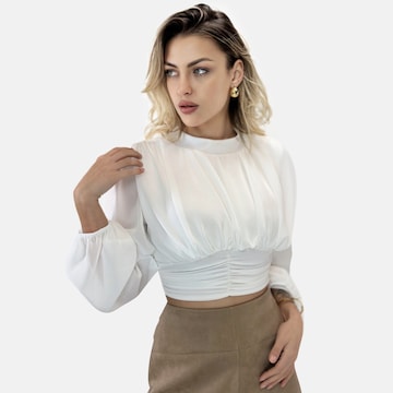 Elara Blouse in Wit: voorkant