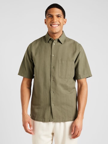 Samsøe Samsøe Comfort fit Button Up Shirt 'Sataro' in Green: front