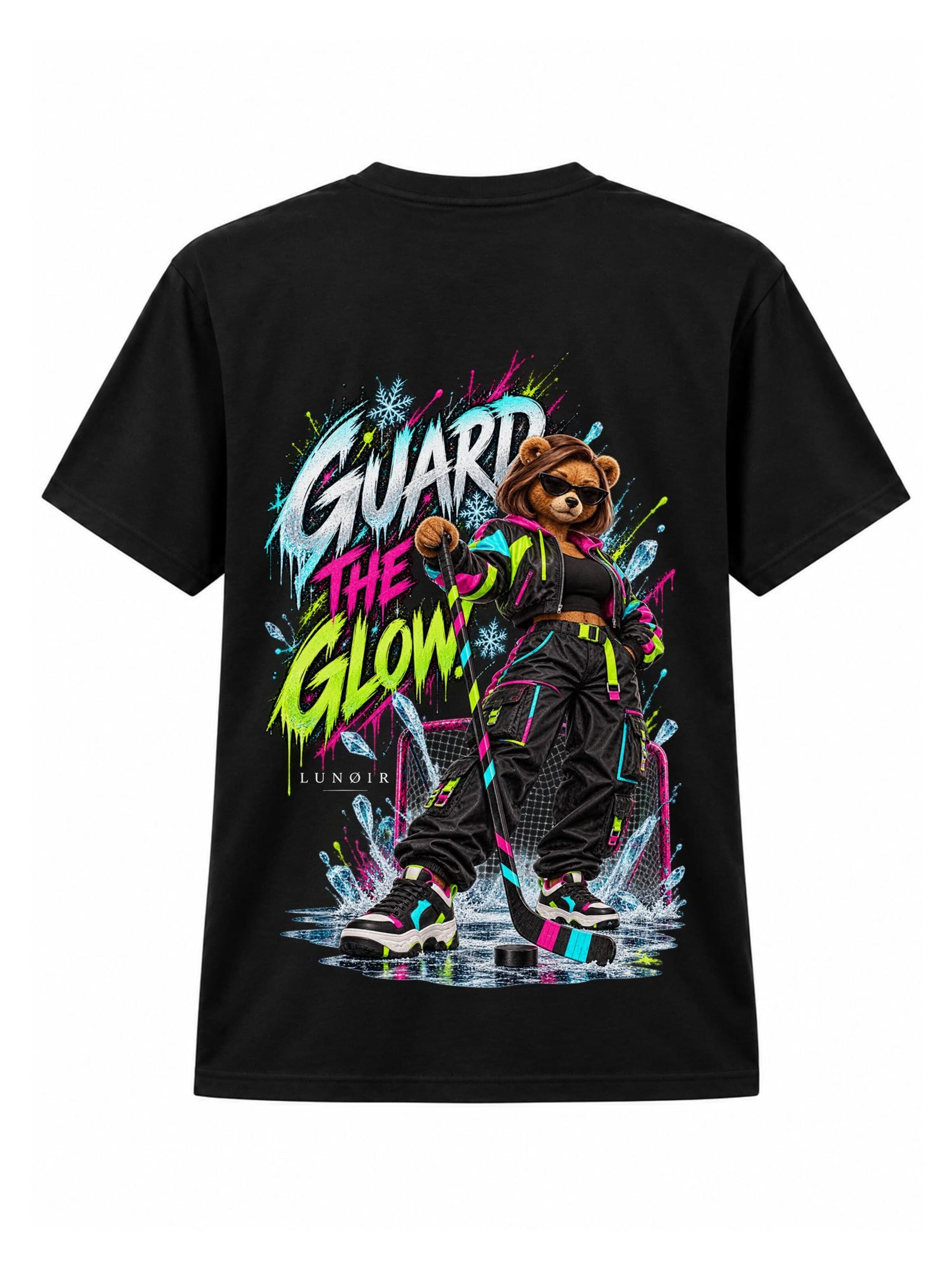 LUNØIR Studio Shirt 'BOSS Femme Hockey Glow Guardian' in Black: front