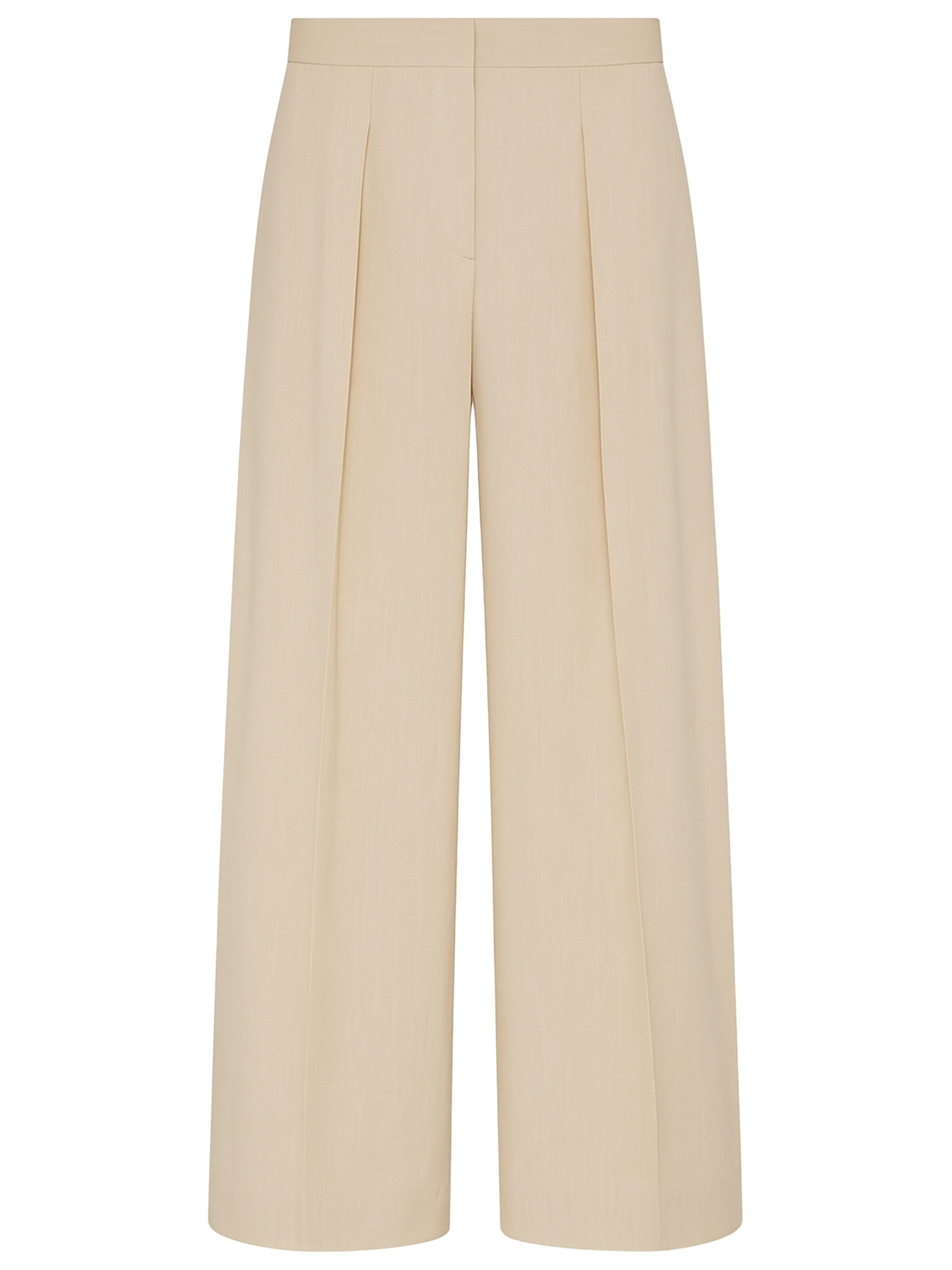 NORR Wide leg Pleat-Front Pants 'Kamin' in Beige: front