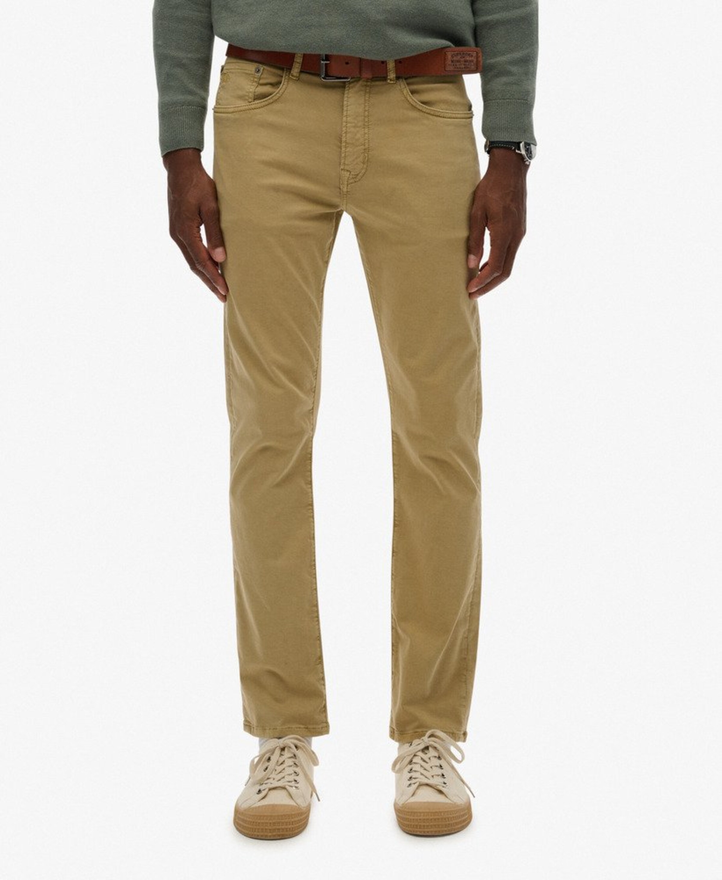 Superdry & Co Slimfit Broek in Beige: voorkant