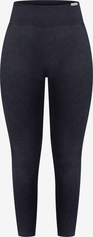 Smilodox Skinny Leggings 'Batik Scrunch' in Zwart: voorkant