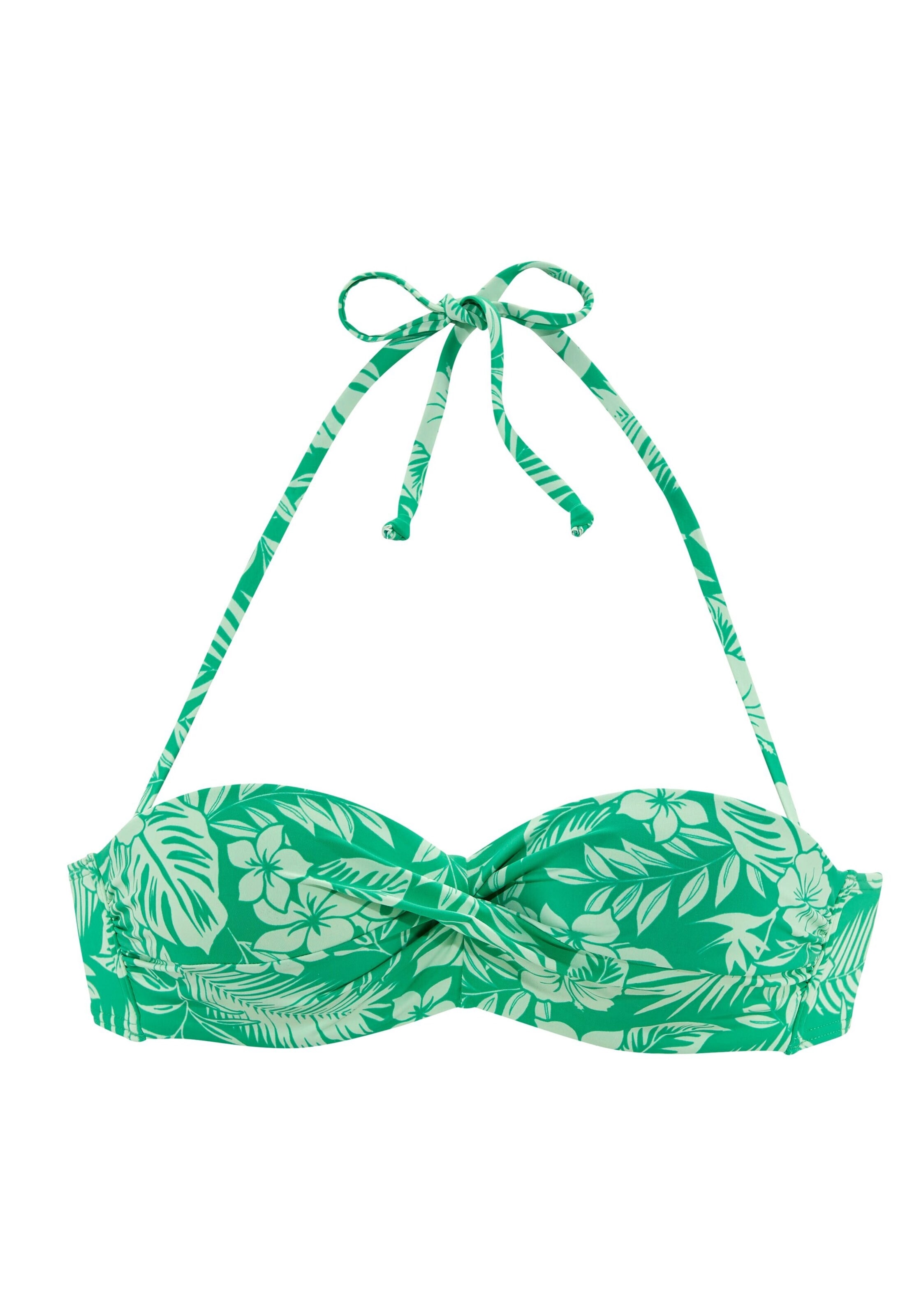 Bandeau Sutien costum de baie de la VENICE BEACH pe verde: față