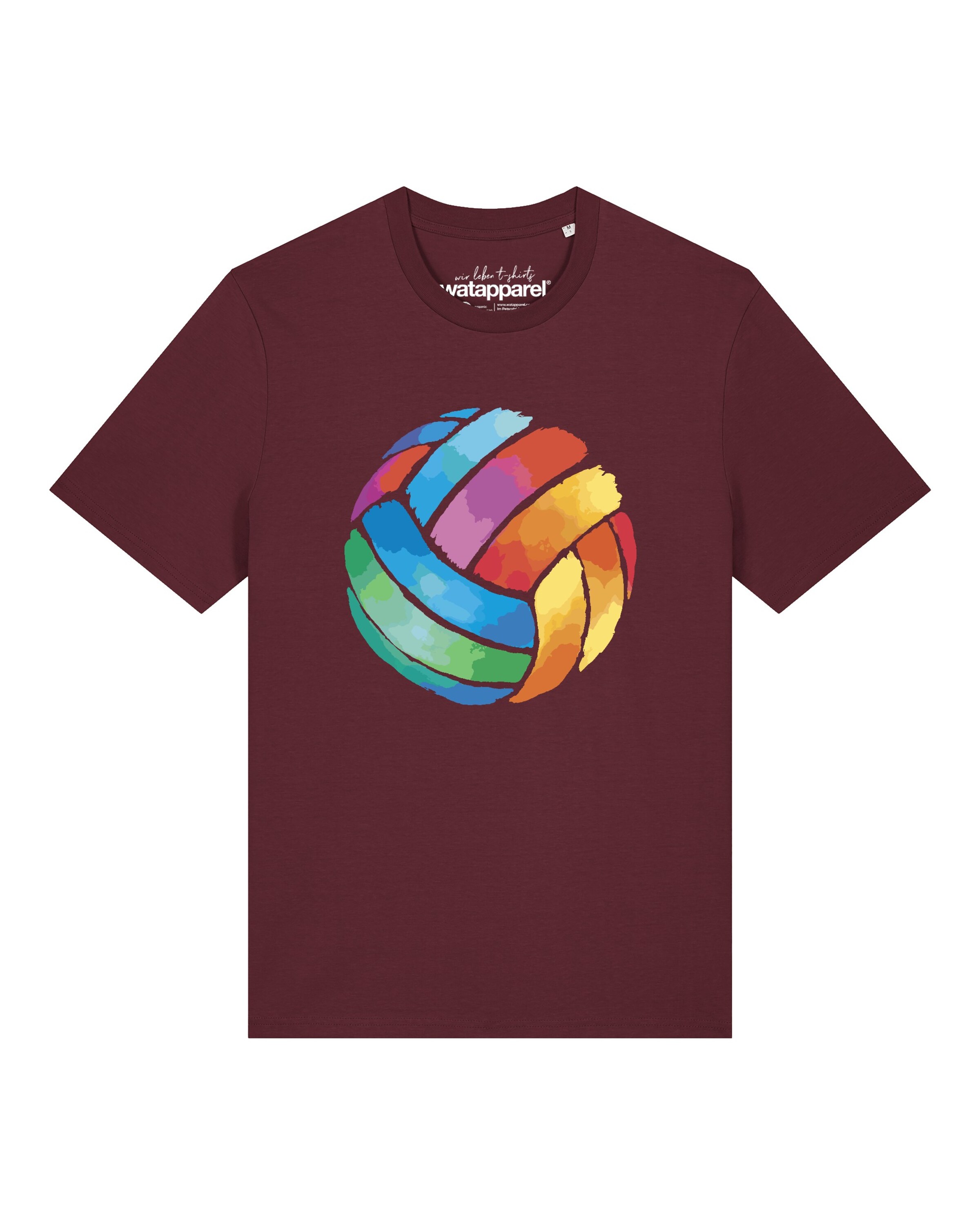 Watapparel Shirt 'Volleyball in Watercolor' in Red: front