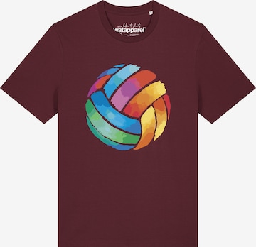 T-Shirt 'Volleyball in Watercolor' Watapparel en rouge : devant
