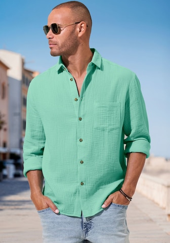 BEACH TIME Regular fit Ing - zöld