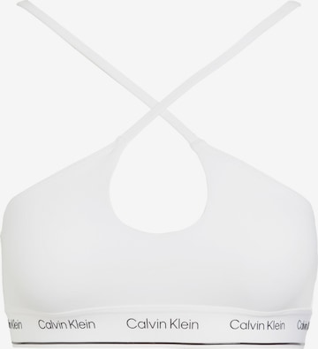 Calvin Klein Swimwear Bralette Bikini Top 'Meta Legacy' in White: front