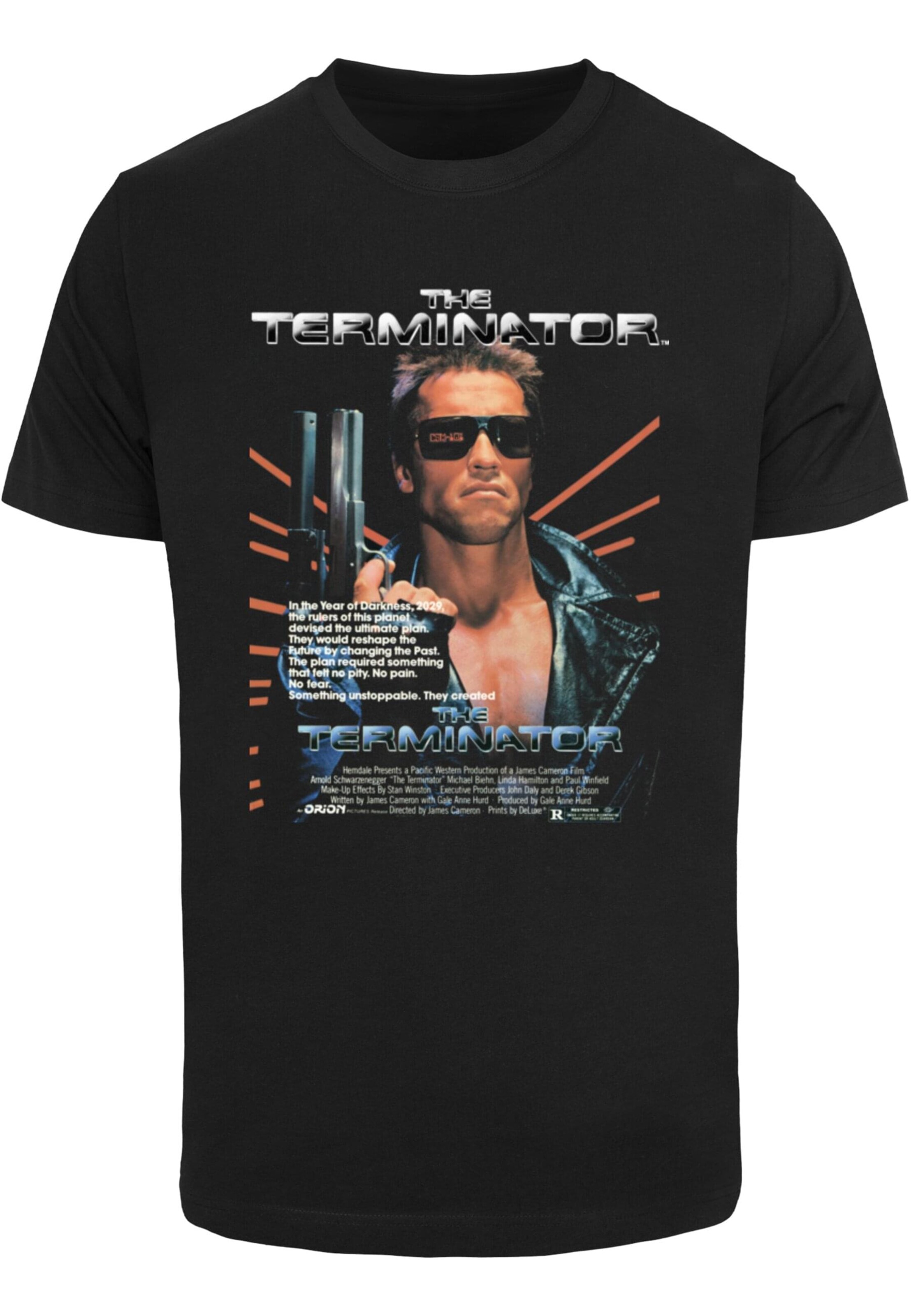 Merchcode Shirt 'The Terminator - No Fear' in Zwart: voorkant