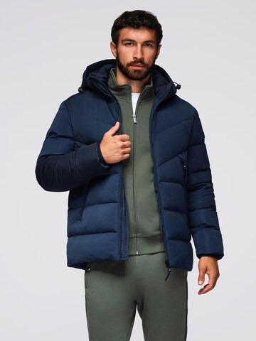 Ombre Winterjas 'OM-JAHP-0304' in Blauw: voorkant