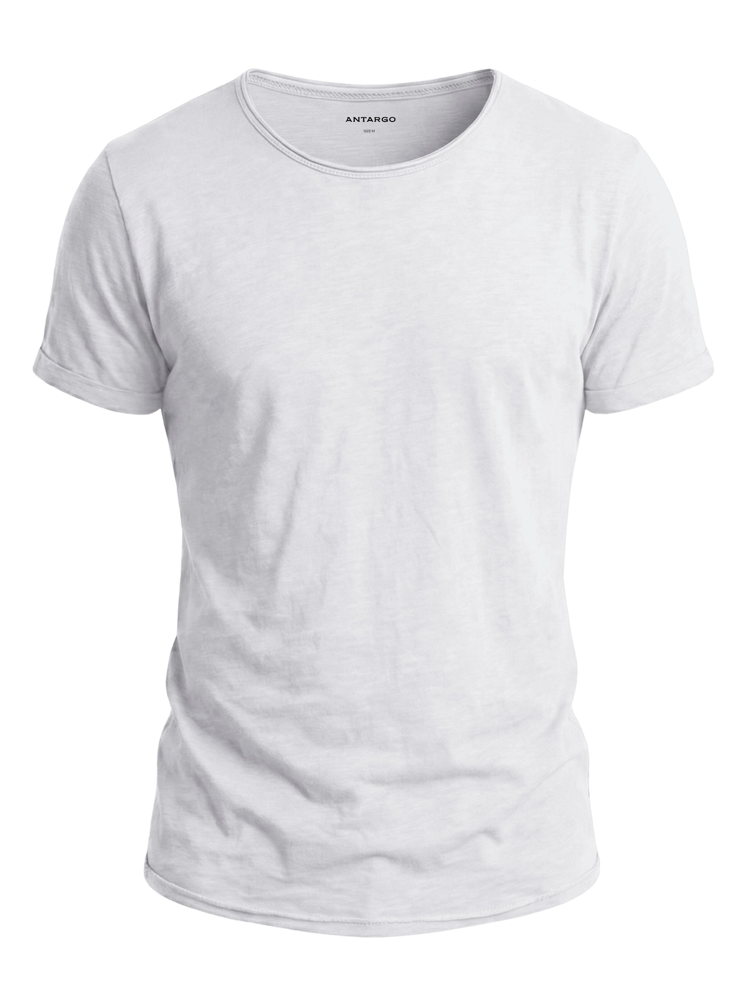 Antargo Shirt 'Basic Open Edge' in White: front