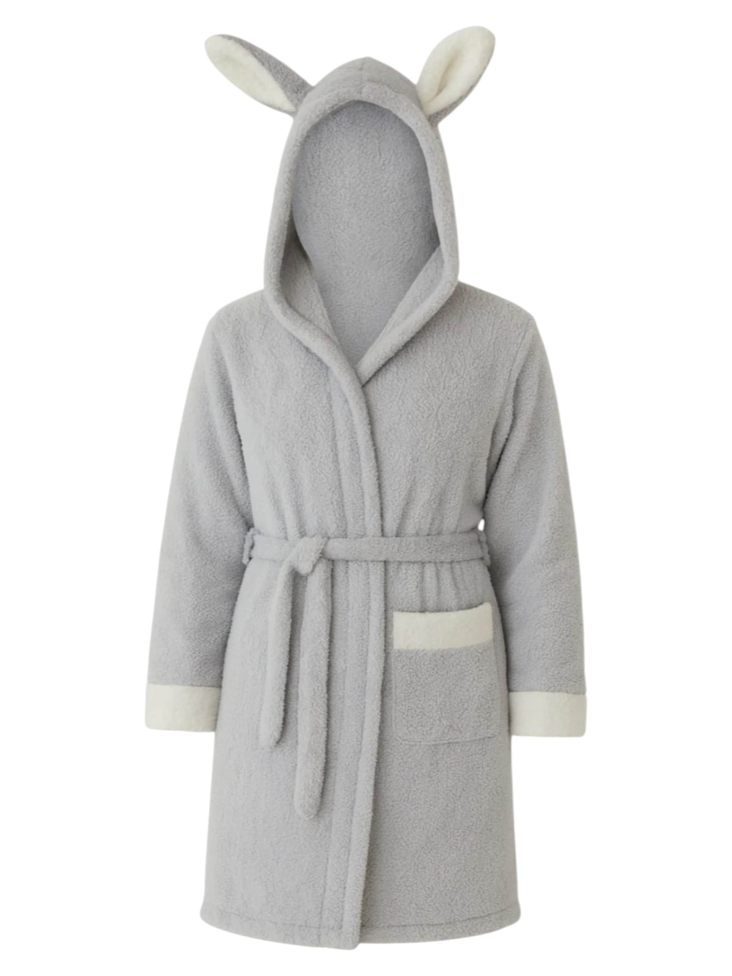 fashionshowcase Short Bathrobe 'CosyDream' in Grey: front