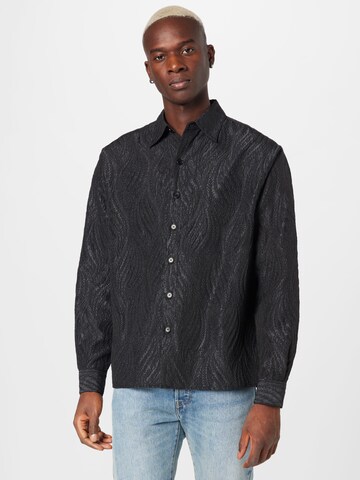 Soulland Comfort fit Button Up Shirt 'Vit' in Black: front