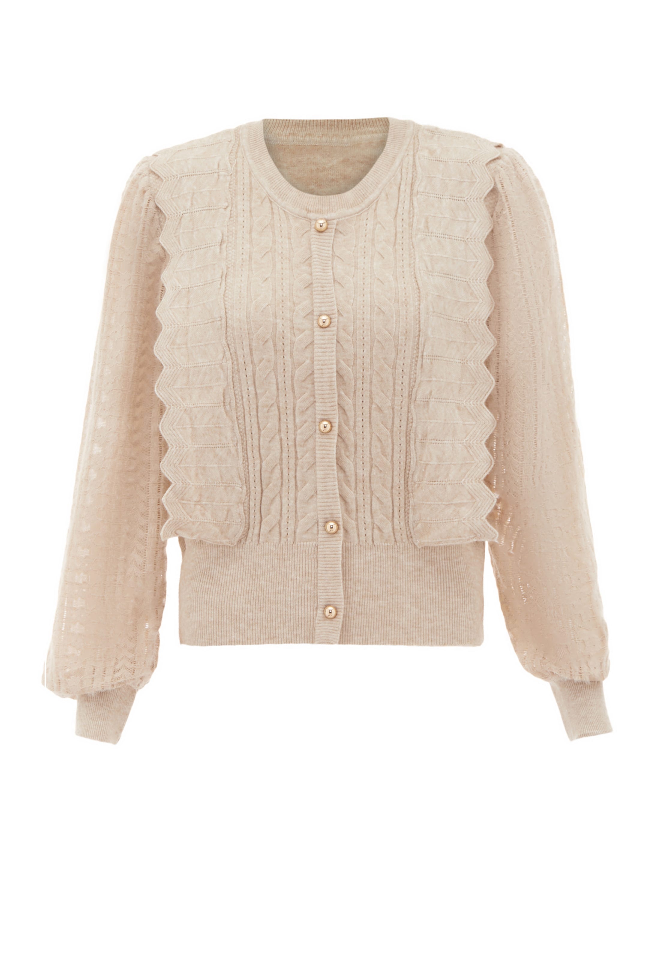 NAEMI Strickjacke in Beige: Vorderseite