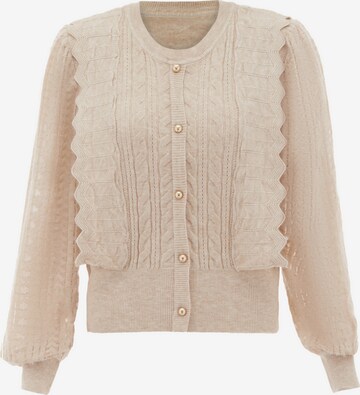 NAEMI Knit Cardigan in Beige: front