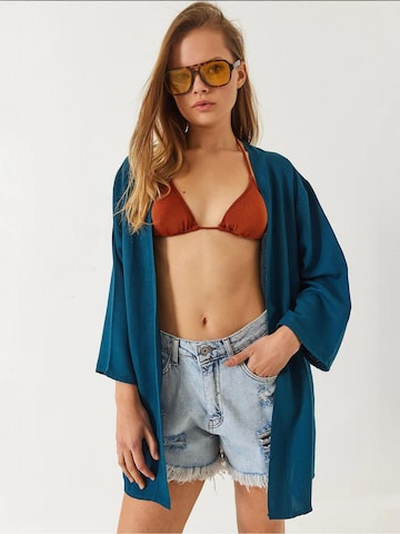 Kimono di Bianco Lucci in verde: frontale