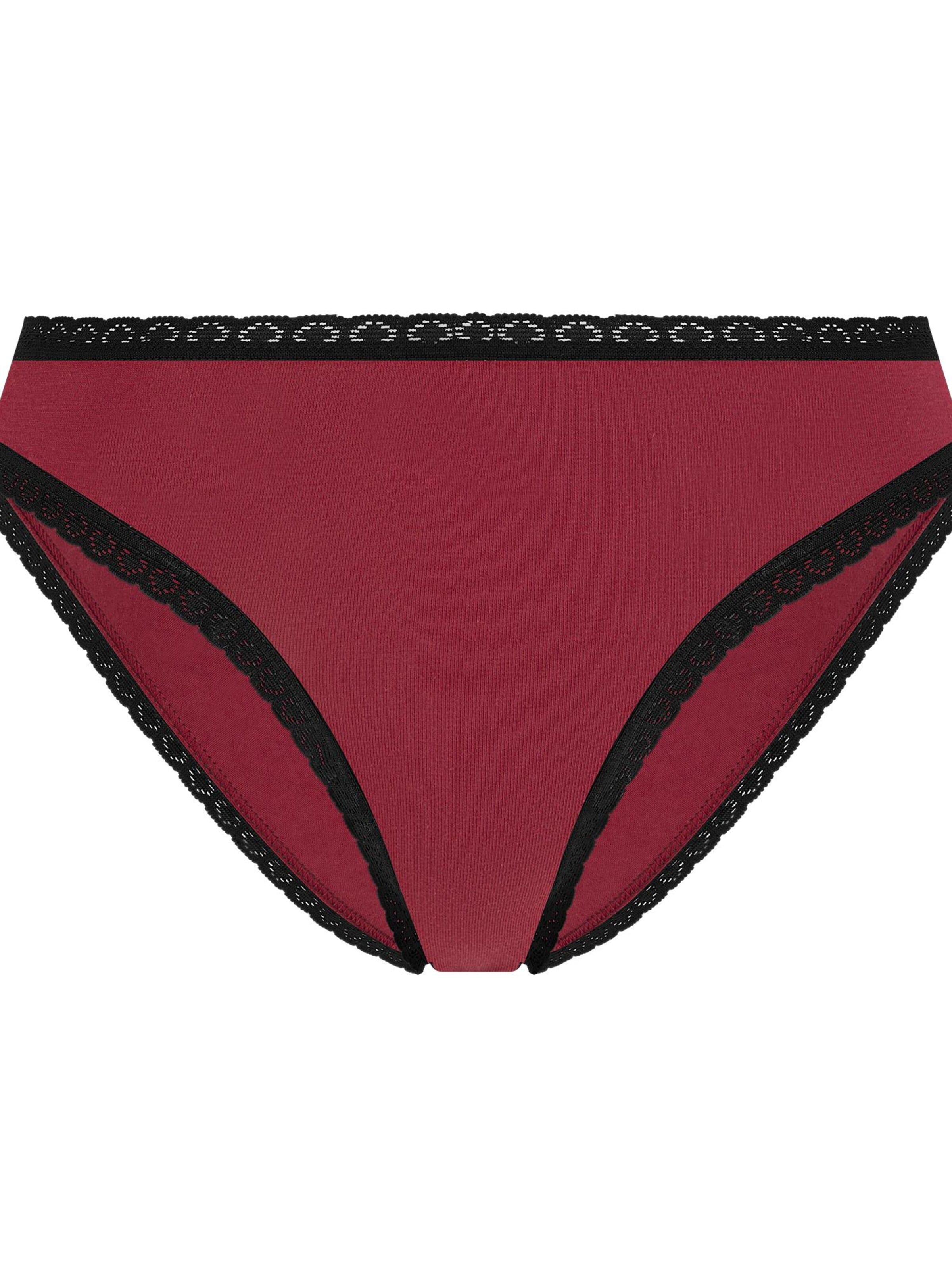 Albero Natur Slip 'Damen Bio Baumwoll Slip mit Spitze'‌‌‌‌‌‌‌‌‌‌ in Rot: Vorderseite