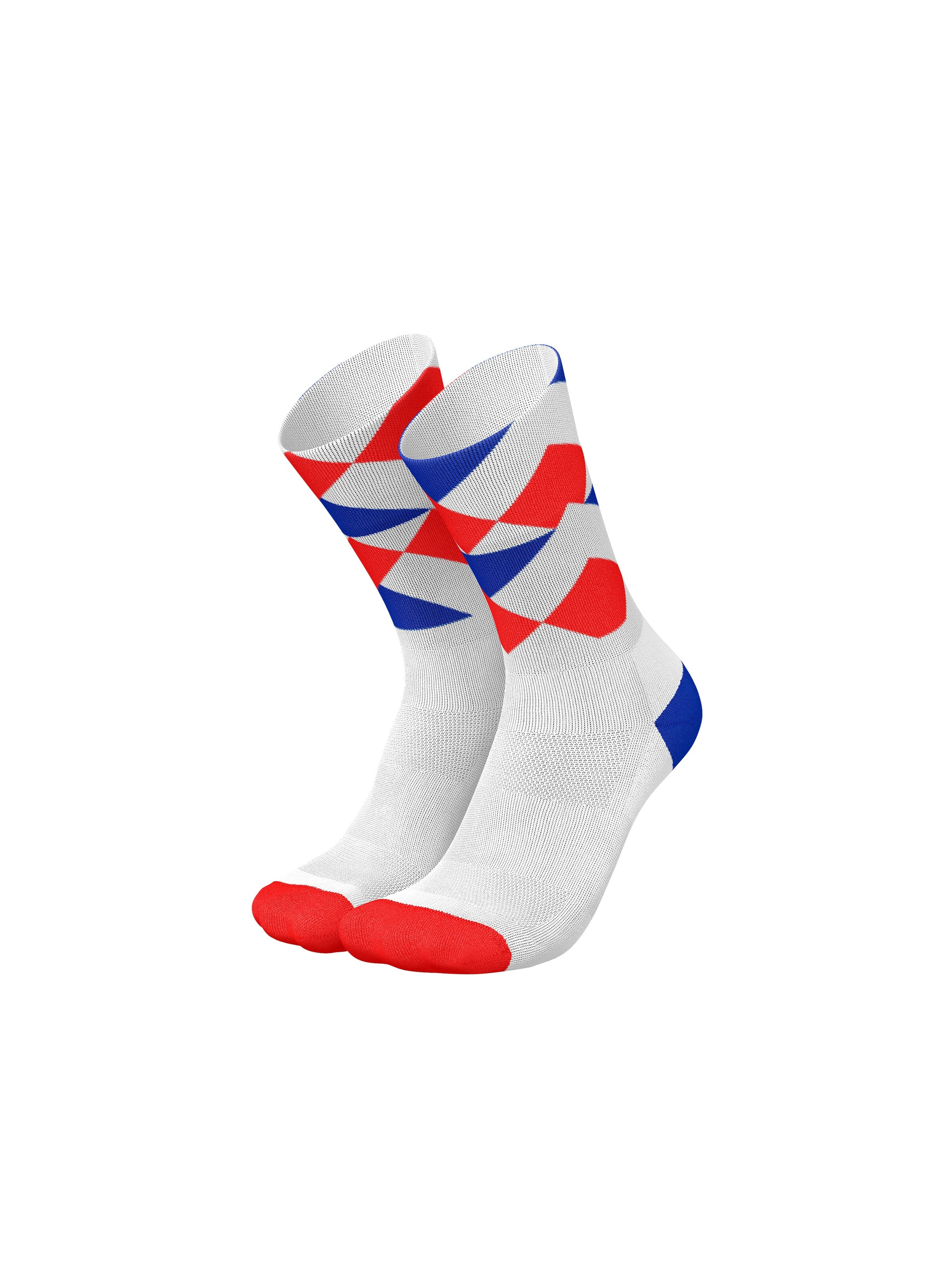 INCYLENCE Athletic Socks 'PEAKS' in Red: front