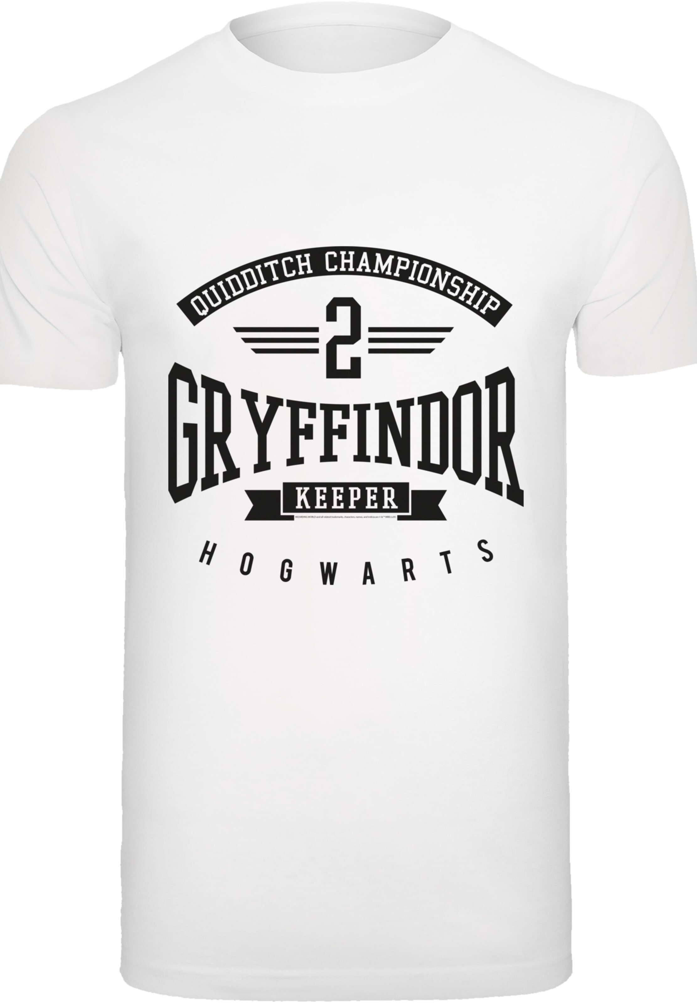 F4NT4STIC Shirt 'Harry Potter Gryffindor Keeper' in Wit: voorkant