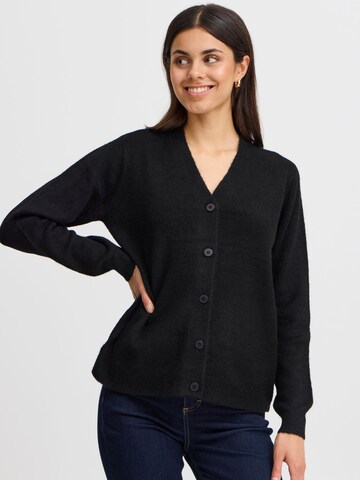 Fransa Knit Cardigan 'Ellis' in Black: front