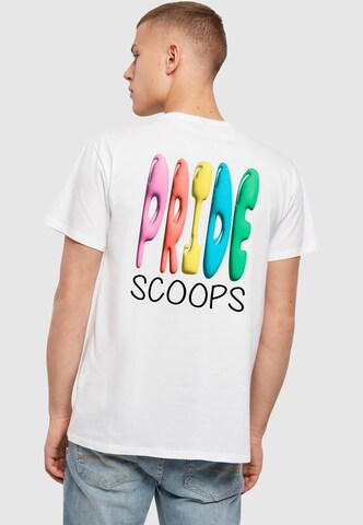 Merchcode Shirt 'Pride Scoops' in Wit: voorkant
