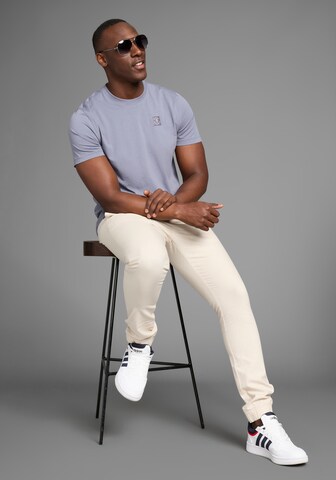 DELMAO Slimfit Hose in Weiß