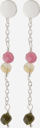 Pernille Corydon Jewellery Ohrringe 'Afterglow' in creme / khaki / rosa / silber, Produktansicht