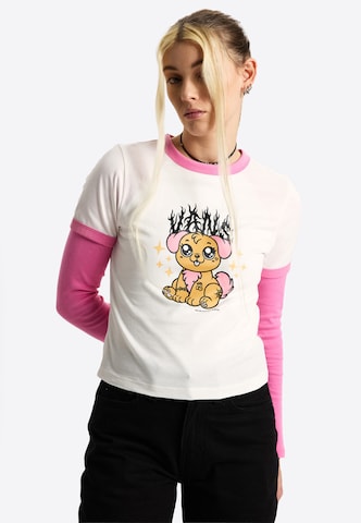 VANS T-shirt 'Puppy Ringer' i vit: framsida