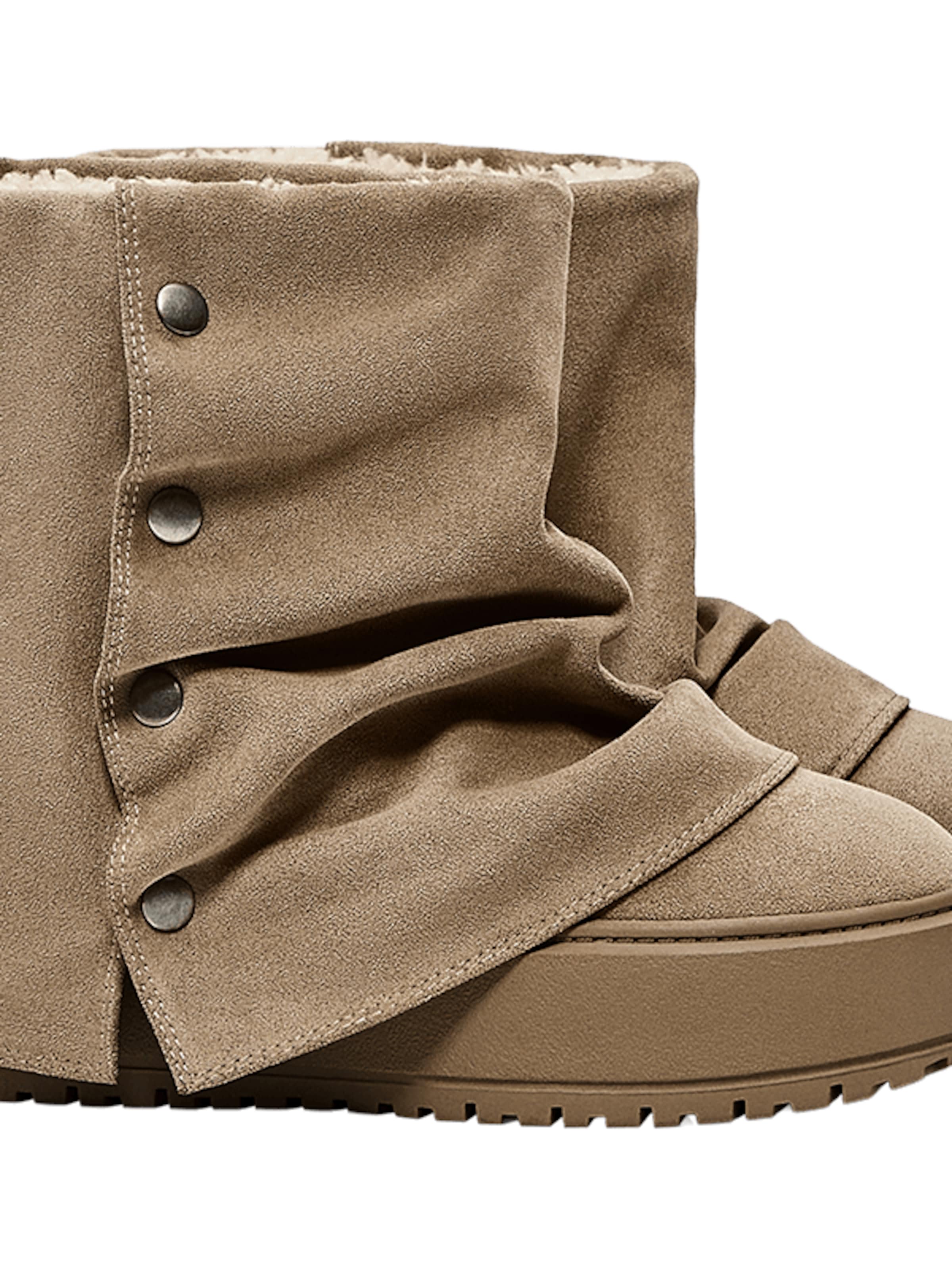 Boots Bershka en beige : devant