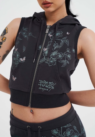 Ed Hardy Кофта на молнии 'True To My Love' в Серый