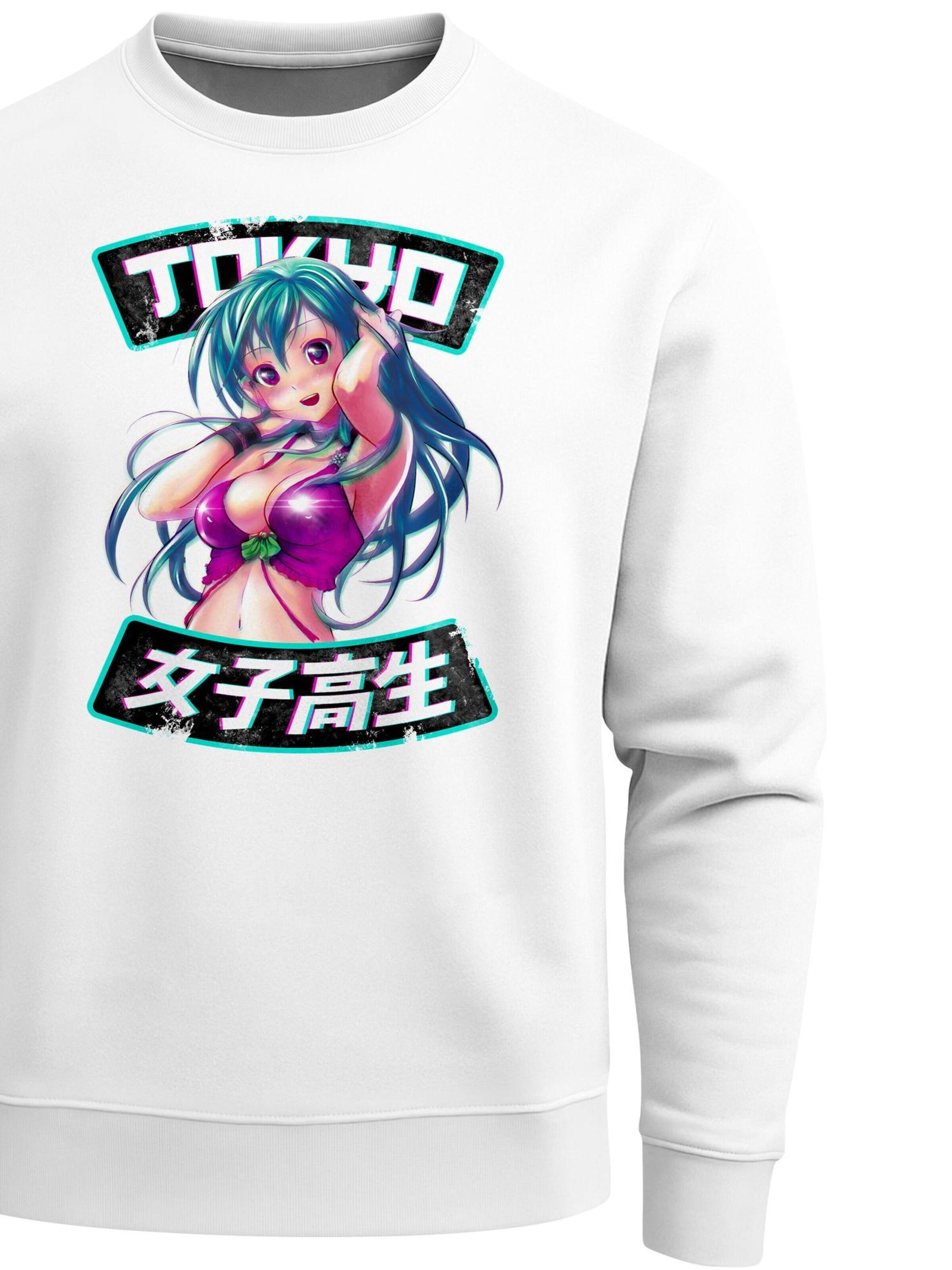 Neverless Sweatshirt 'Anime Girl' in White